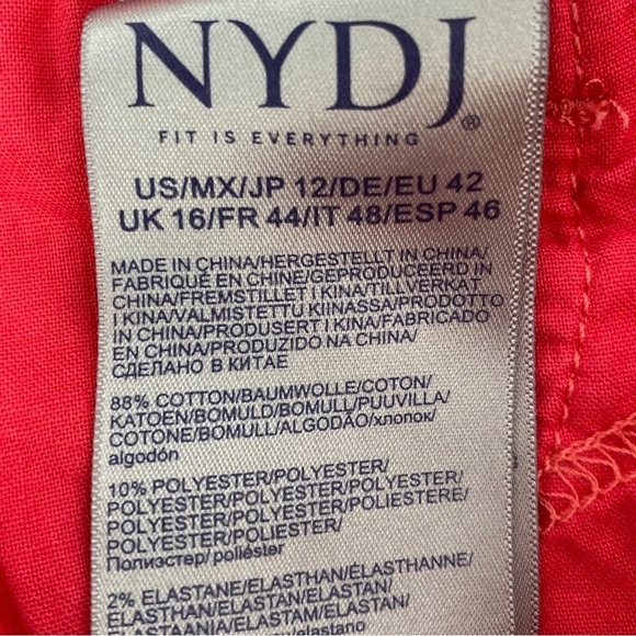 NYDJ Marilyn Straight Ankle Length Pink Punch Size 12 NWT - Picture 7 of 14